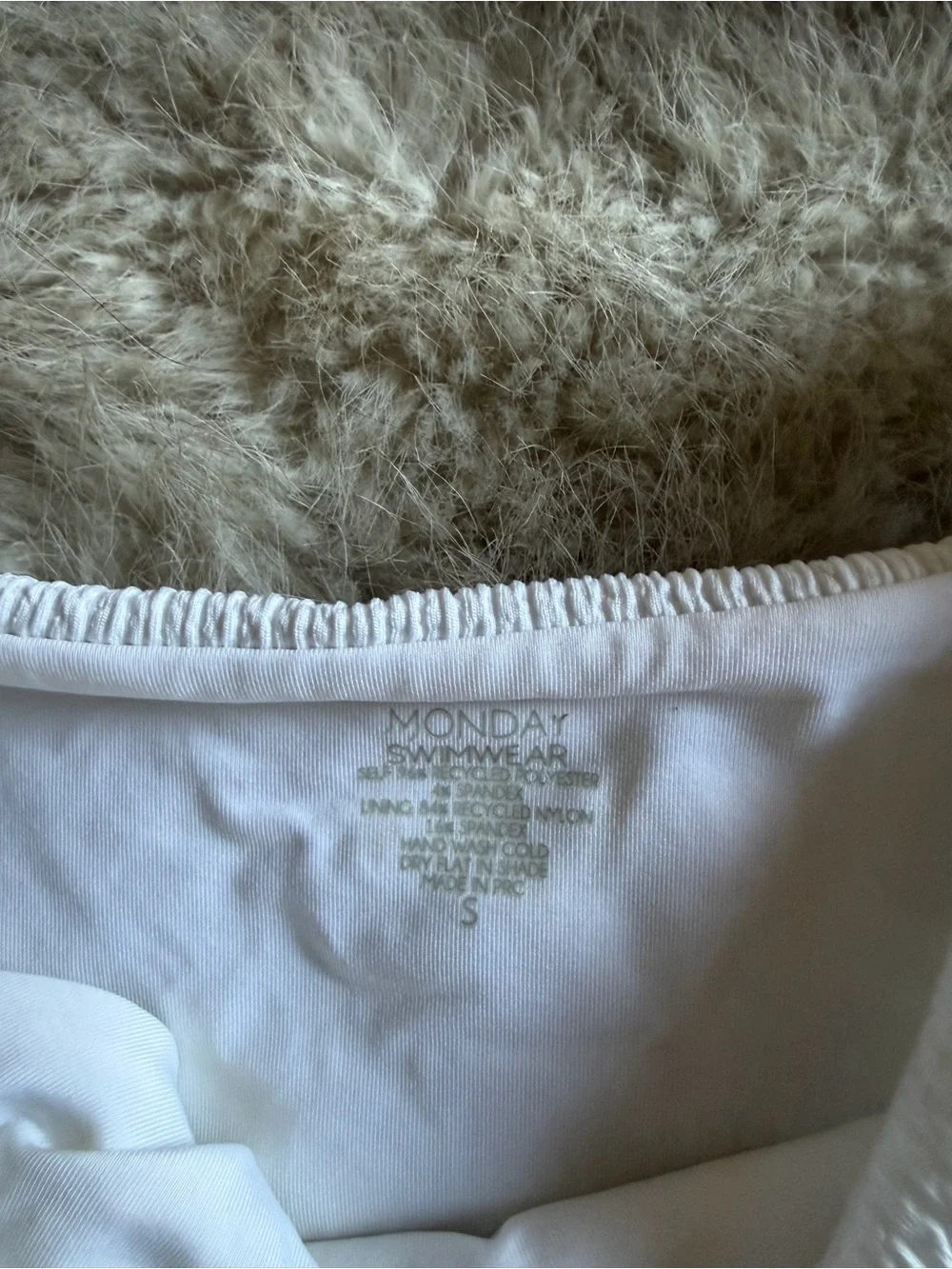 Monday Swimwear White Textured Bikini bottoms- small